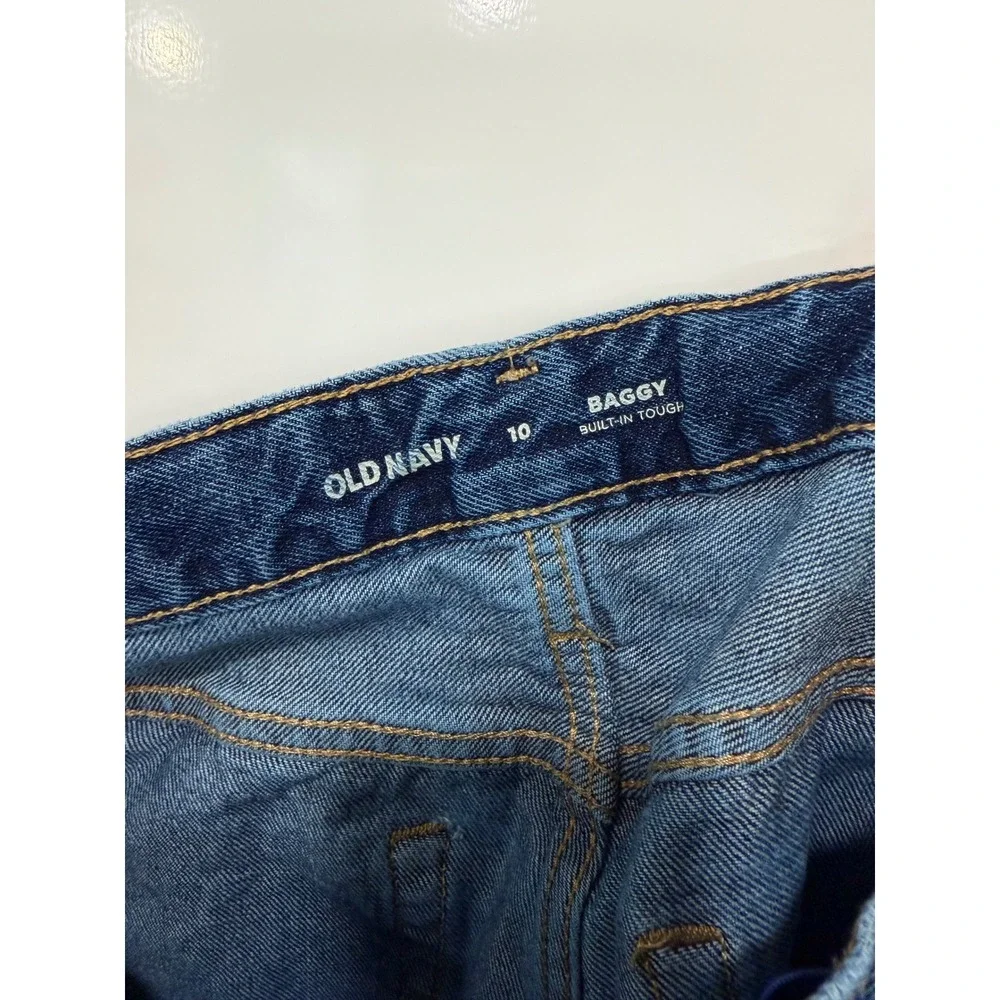 Old Navy Baggy Jeans Size 10 Dark Wash Built-In Tough Denim Pants